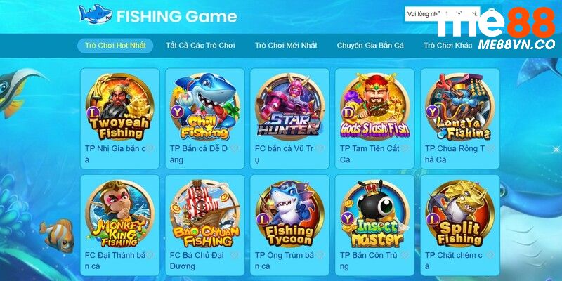 Sảnh cược đa dạng danh mục game bắn cá cho cược thủ